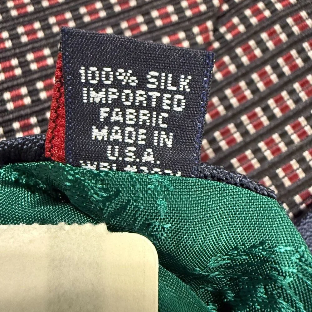NWT Tommy Hilfiger Mens Check Pattern All Silk Neck Tie Collegiate Preppy Gift